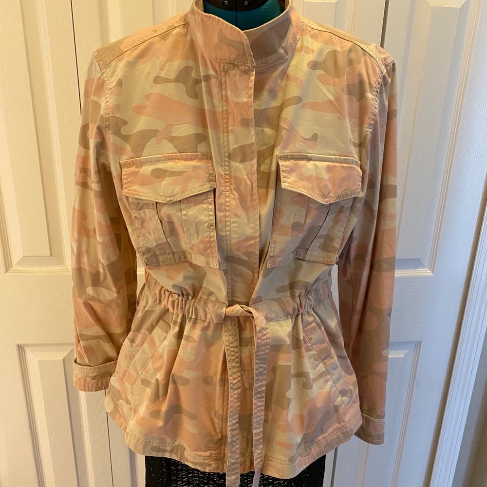 Gap Baby Pink Camo drawstring jacket XL NWT